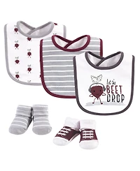 Hudson Baby Baby Boys Essential 5-Piece Bib & Sock Collection
