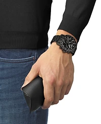 Tissot Men's Swiss Chronograph Supersport Black Stainless Steel Bracelet Watch 45.5mm