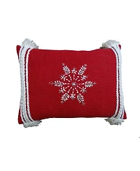 Vibhsa Beaded Snowflake Decorative Pillow, 14" x 20"