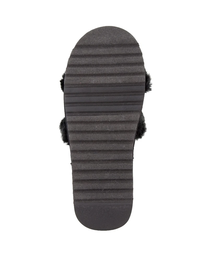 Juicy Couture Women's Halo Faux Fur Slip-On Slippers