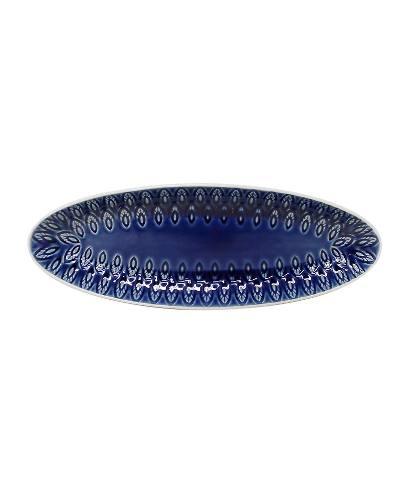 Euro Ceramica Peacock Appetizer Platter, 13"