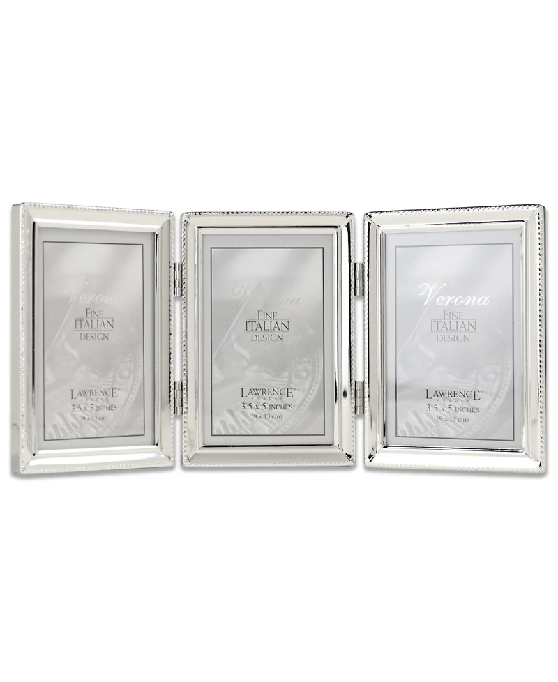 Metal Triple Picture Frame with Inner Beading, 3.5" x 5"
