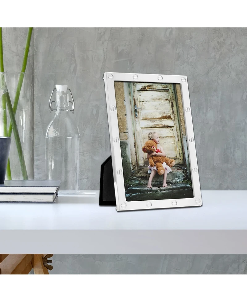 High Quality Polished Cast Metal Picture Frame - Screw Head Design, 5" x 7"
