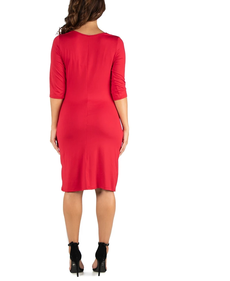 Women's Draped in Style V-Neck Dress