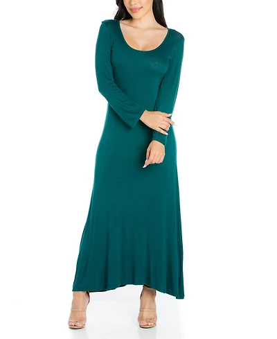 24seven Comfort Apparel Women's Long Sleeve Maxi Dress