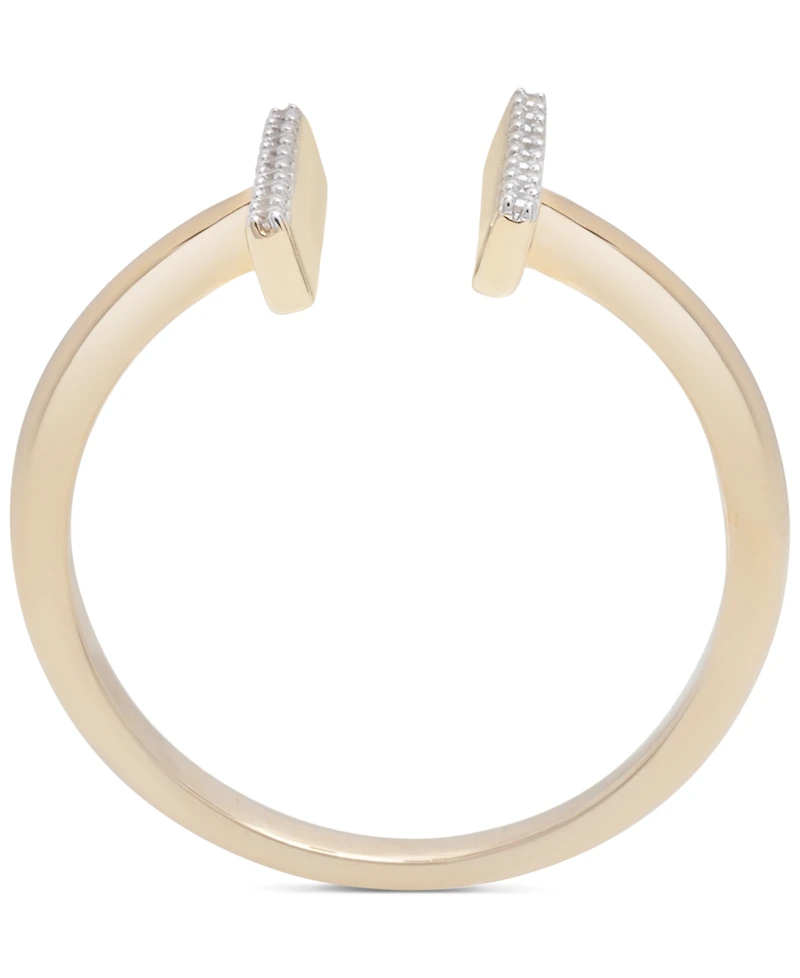 Wrapped Diamond Bar Cuff Ring (1/10 ct. t.w.) 14k Gold, Created for Macy's