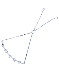 Cubic Zirconia Multi Cut Adjustable Bolo Bracelet Sterling Silver (Also 14k Gold Over Silver)