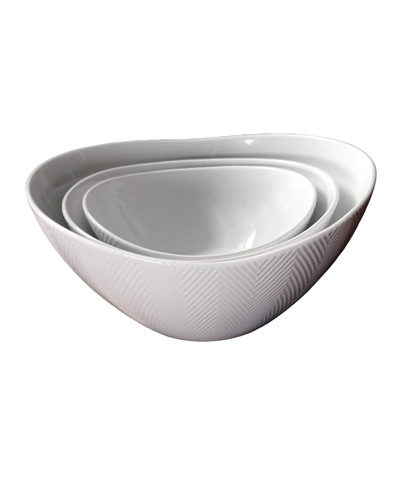 Euro Ceramica Highlands Nesting Serving Bowls, Set of 3
