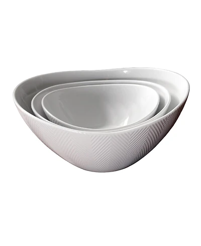Euro Ceramica Highlands Nesting Serving Bowls, Set of 3