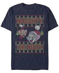 Men's Tom Jerry Naughty or Nice Short Sleeve T-shirt