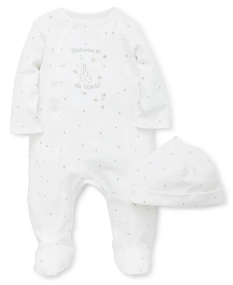 Little Me Baby Boys or Girls Welcome To The World Cotton Gift Set, 6 Piece Set