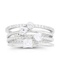 Cubic Zirconia Multi Cut Faux Stacked Ring