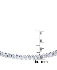 Diamond Accent S Link Adjustable Bolo Bracelet in Silver Plate