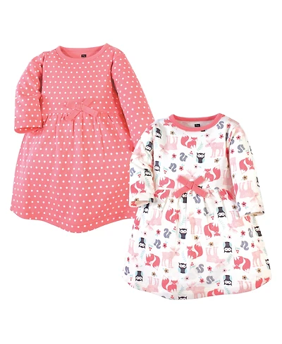 Hudson Baby Toddler Girls Twin Long-Sleeve Dress Bundle