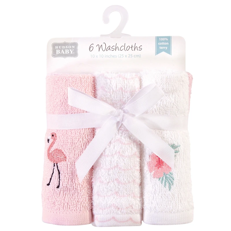 Hudson Baby Girls 6Pk Woven Washcloths