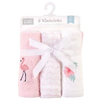 Hudson Baby Girls 6Pk Woven Washcloths