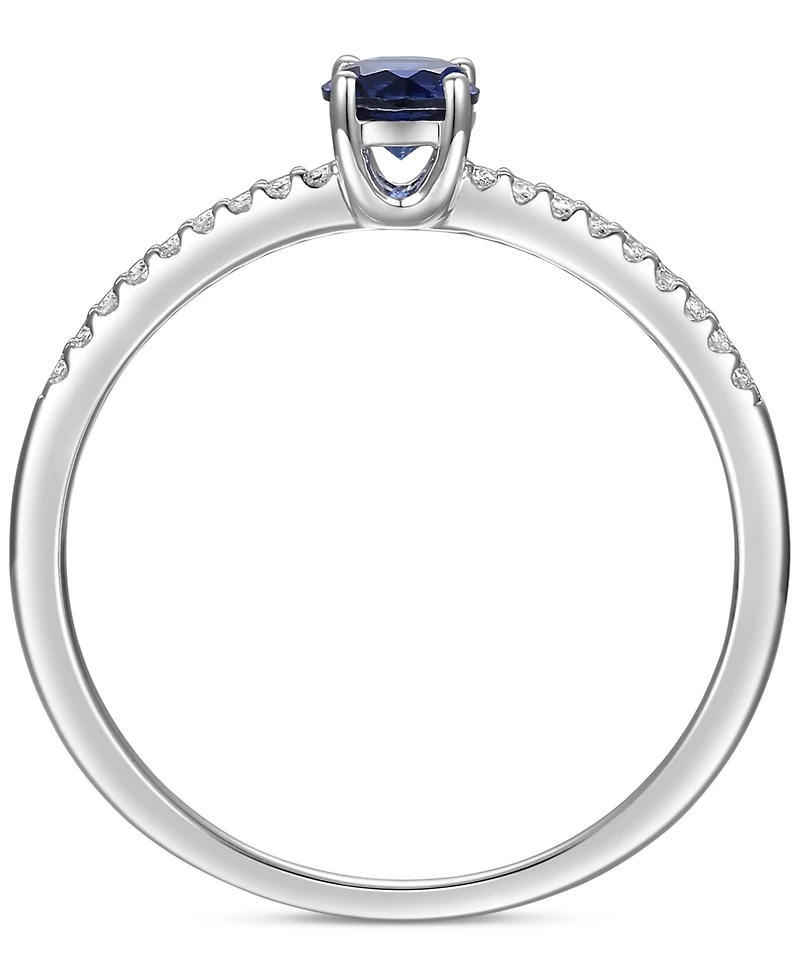 Sapphire (1/3 ct. t.w.) & Diamond (1/10 ct. t.w.) Ring in Sterling Silver (Also in Ruby & Emerald)