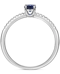 Sapphire (1/3 ct. t.w.) & Diamond (1/10 ct. t.w.) Ring in Sterling Silver (Also in Ruby & Emerald)