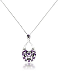 Pave Amethyst Teardrop Pendant and a Curb Chain