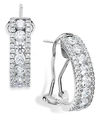 Arabella Sterling Silver Cubic Zirconia Three-Row Hoop Earrings (4 ct. t.w.)