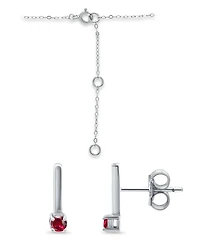 Giani Bernini Created Ruby Bar Pendant and Earring Set, 3 Piece