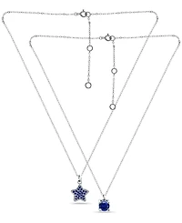Giani Bernini Simulated Blue Sapphire Star Round Pendant Set, 2 Piece