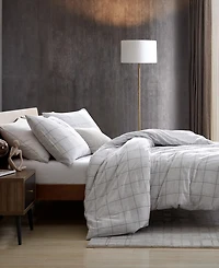 Closeout! Kenneth Cole New York Holden Grid 3 Piece Duvet Cover Set