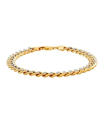 Lightweight Polished Diamond Cut 7MM Curb Chain Bracelet in 10K Yellow Gold