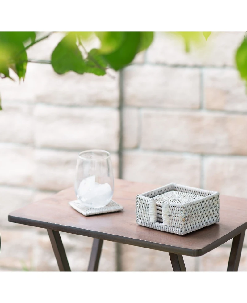 Artifacts Rattan Square Coasters - 7 piece set