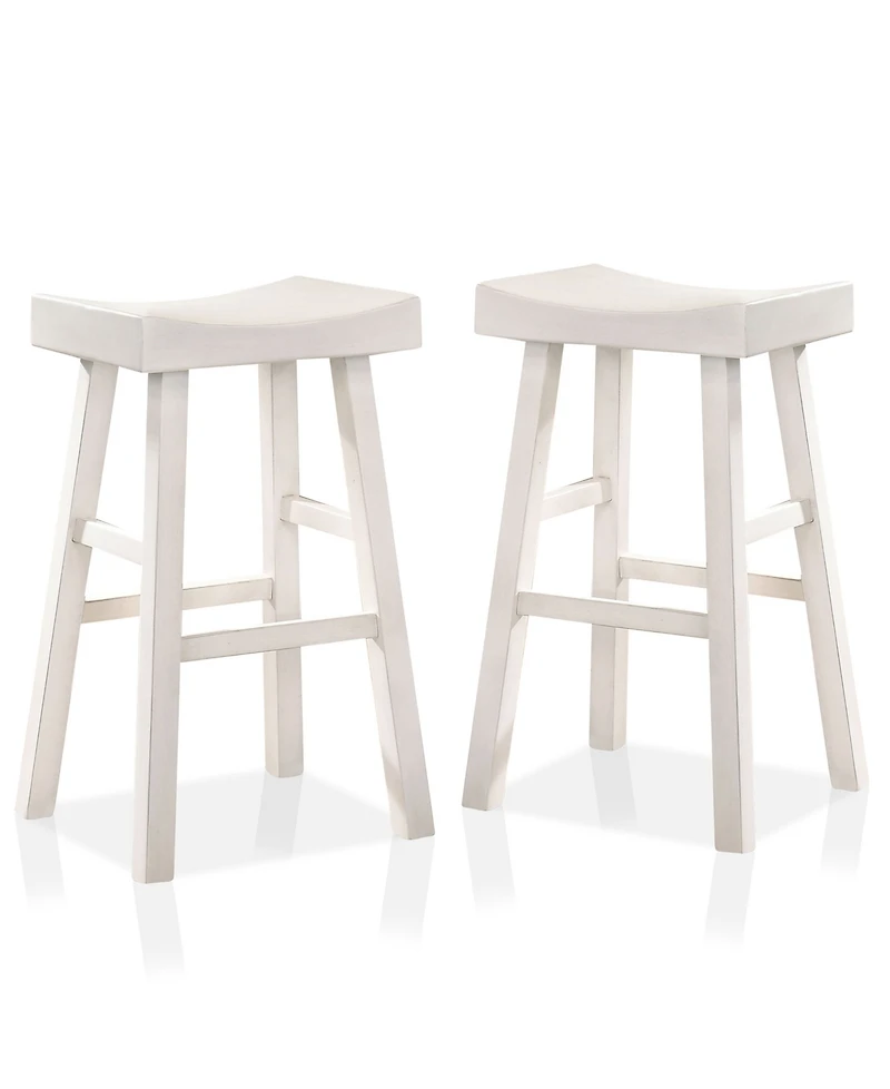 Furniture of America Bora Saddle Bar Stool, Set 2