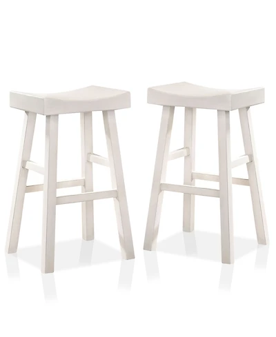 Furniture of America Bora Saddle Bar Stool, Set 2