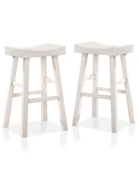 Furniture of America Bora Saddle Bar Stool, Set 2