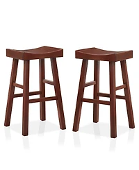Furniture of America Bora Saddle Bar Stool, Set 2