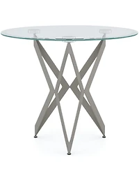 Furniture of America Alta Glass Top End Table