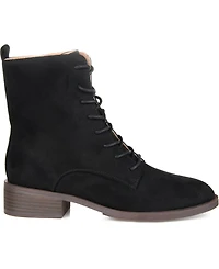 Journee Collection Women's Vienna Lace Up Stacked Heel Booties