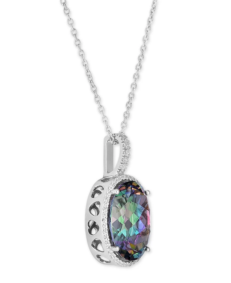 Mystic Topaz (20 ct. t.w.) & White Topaz (3/4 ct. t.w.) Oval 18" Pendant Necklace