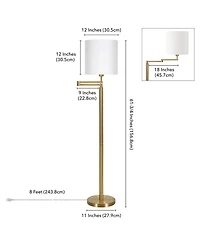Moby Swing Arm Floor Lamp with Drum Shade