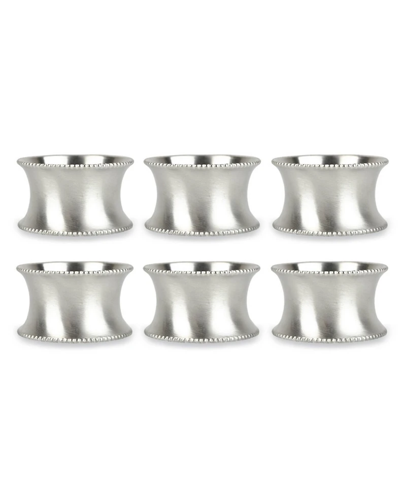 Design Imports Beaded Napkin Ring, Set of 6