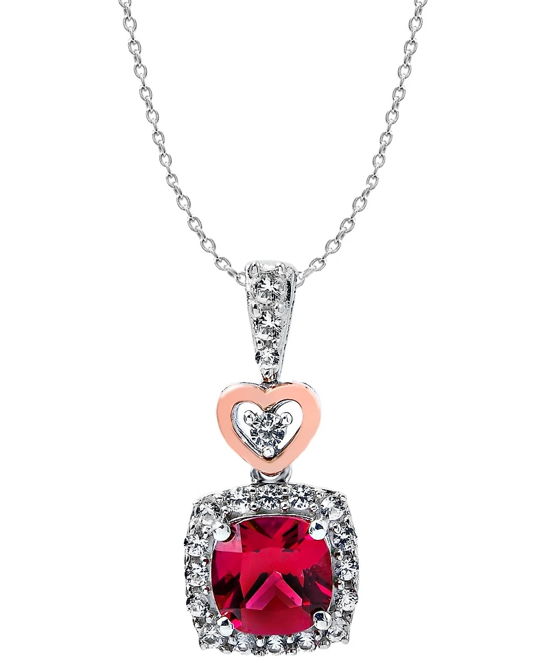 Women's 14K Rose Gold Plated Heart Pendant Necklace in Sterling Silver