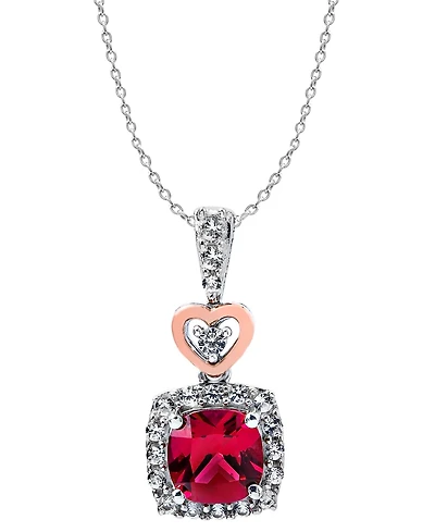 Women's 14K Rose Gold Plated Heart Pendant Necklace in Sterling Silver