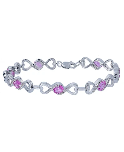 Women's Heart Link Bracelet in Sterling Silver
