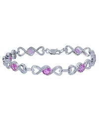 Women's Heart Link Bracelet in Sterling Silver