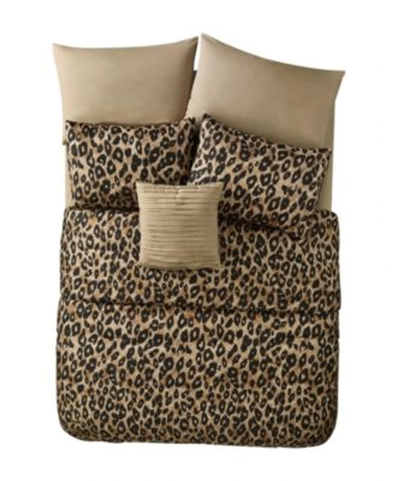 Vcny Home Cheetah Reversible Bed In A Bag Comforter Set