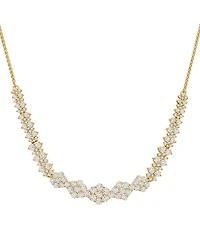 Diamond Graduated Cluster Statement Necklace (2 ct. t.w.) in 14k White Gold or 14k Yellow Gold, 17" + 2" extender