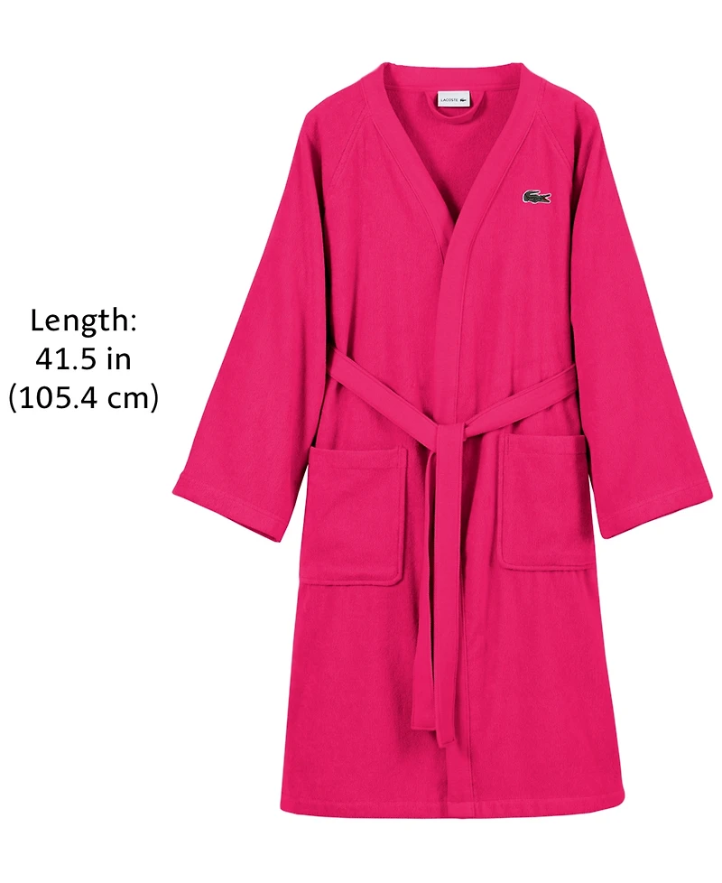 Lacoste Home Logo Patch 100% Cotton Pique Bath Robe
