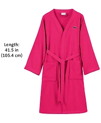 Lacoste Home Logo Patch 100% Cotton Pique Bath Robe