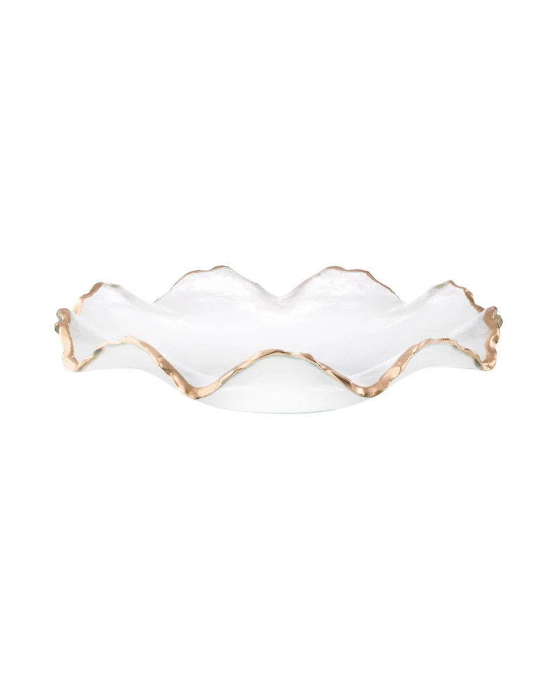 Classic Touch Glass Ruffle Bowl with Edge