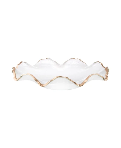 Classic Touch Glass Ruffle Bowl with Edge