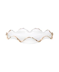 Classic Touch Glass Ruffle Bowl with Edge