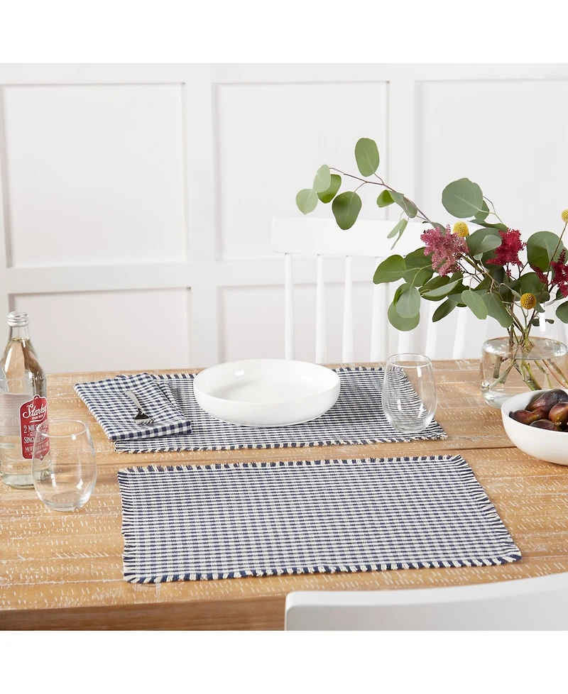 Town & Country Living Gingham Fringe Placemat Set 4-Pack 13"x18"